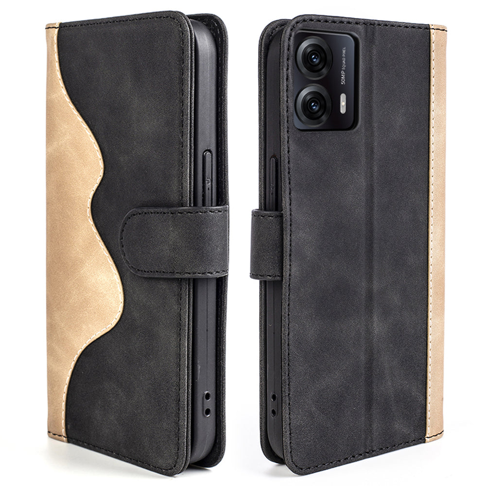 For Motorola Moto G53 5G Mobile Case Dual Color Splicing Anti-scratch PU Leather Wallet Phone Stand Cover For Motorola Moto G53 5G Mobile Case Dual Color Splicing Anti-scratch PU Leather Wallet Phone Stand Cover